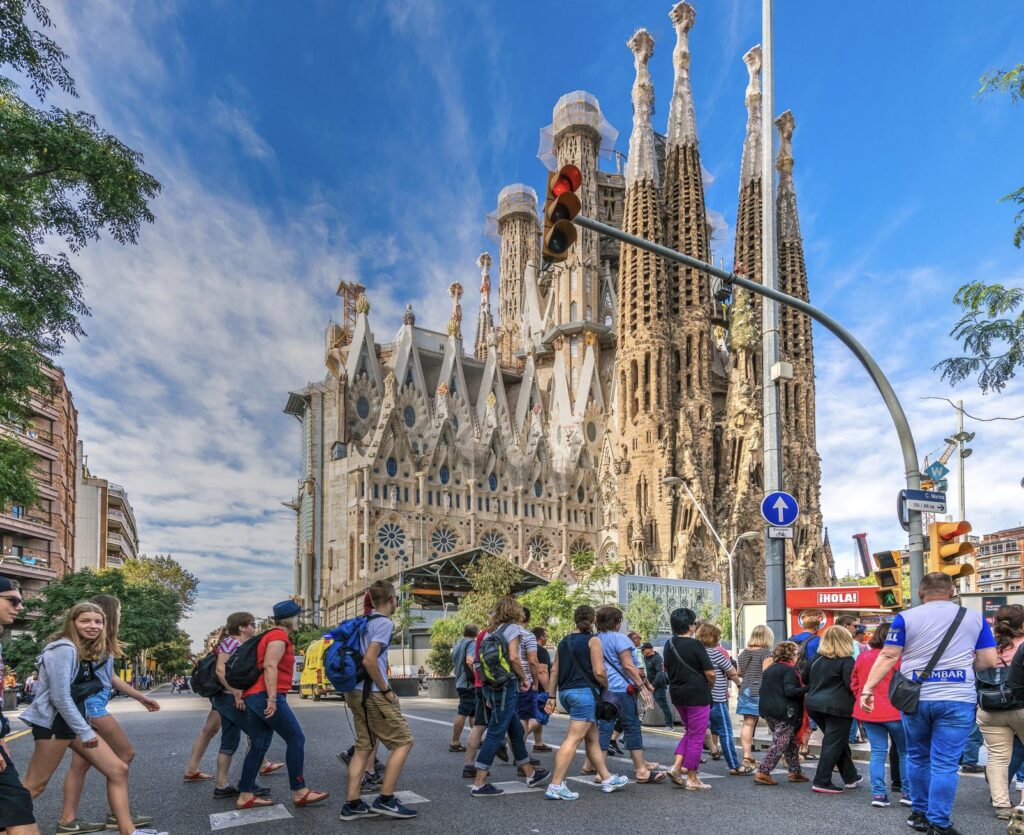 Basilica of the Sagrada Familia in Barcelona, ​​Spain.