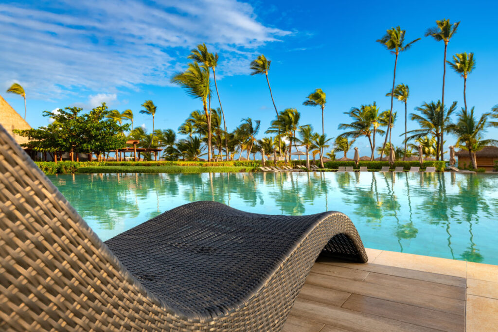 Lounge chair at Punta Cana resort pool