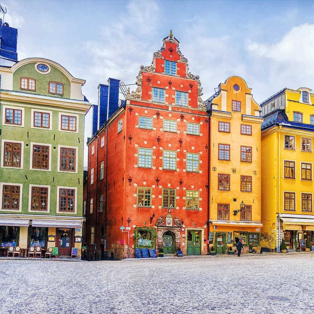 Colorful Gamla Stan In Stockholm, Sweden