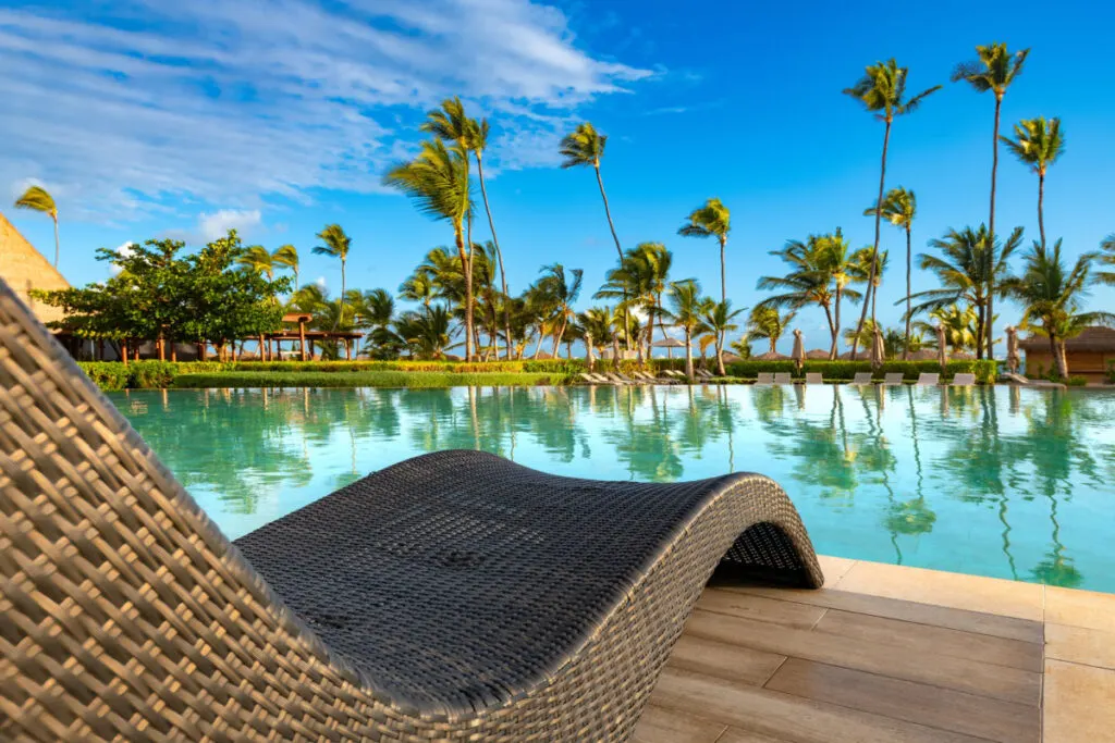 Lounge chair at Punta Cana resort pool