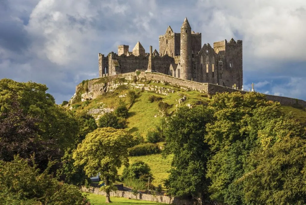 Castle in Ireland on green hill