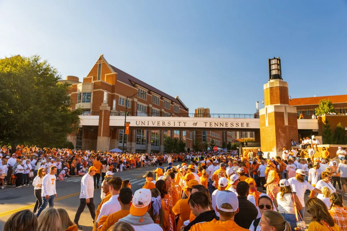 Knoxville, TN University of Tennessee football fans on campus on game day