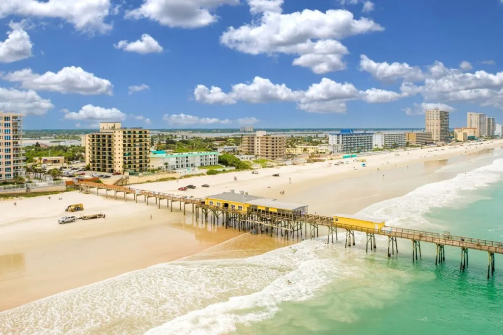 A drone shot of Daytona beach