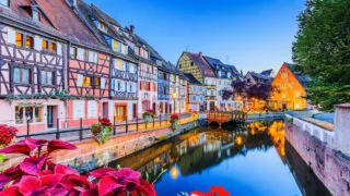 traditional homes along canal of colbar france